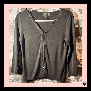 Finity Black Cardigan Sweater